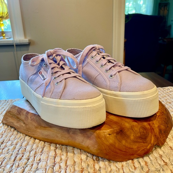 Superga 2790 Acot Platform Sneakers Size 8 1/2 Great Condition Chunky Violet - Picture 3 of 16